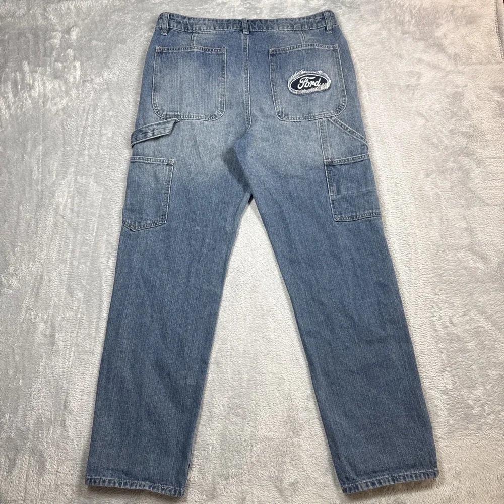 Forever 21 x Ford Double Knee Herringbone Carpenter Jeans Men 34 (Fits 34X31)